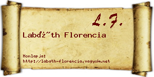 Labáth Florencia névjegykártya